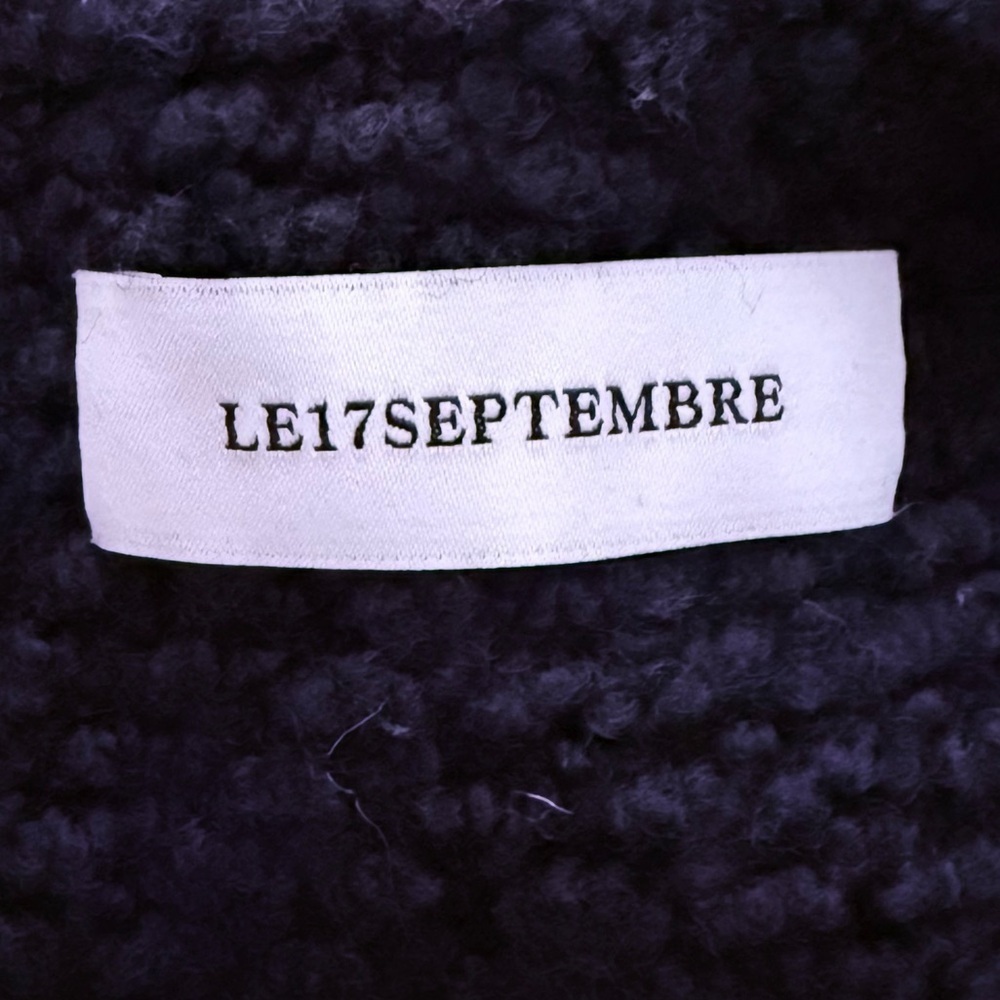 LE17SEPTEMBRE Women’s Boucle Dolman Navy Open Front Cardigan Sweater Size Small - Picture 10 of 11